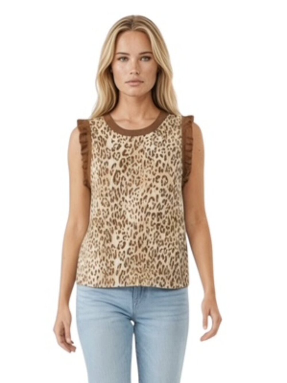 Current Air Anthropologie Small  Leopard Sleeveless Tank